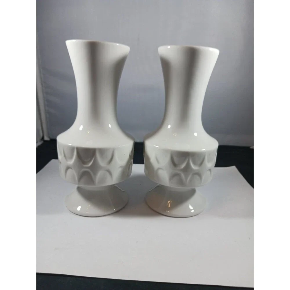 MID CENTURY MODERN Retro Vintage Small Vases (Pair-2pcs)